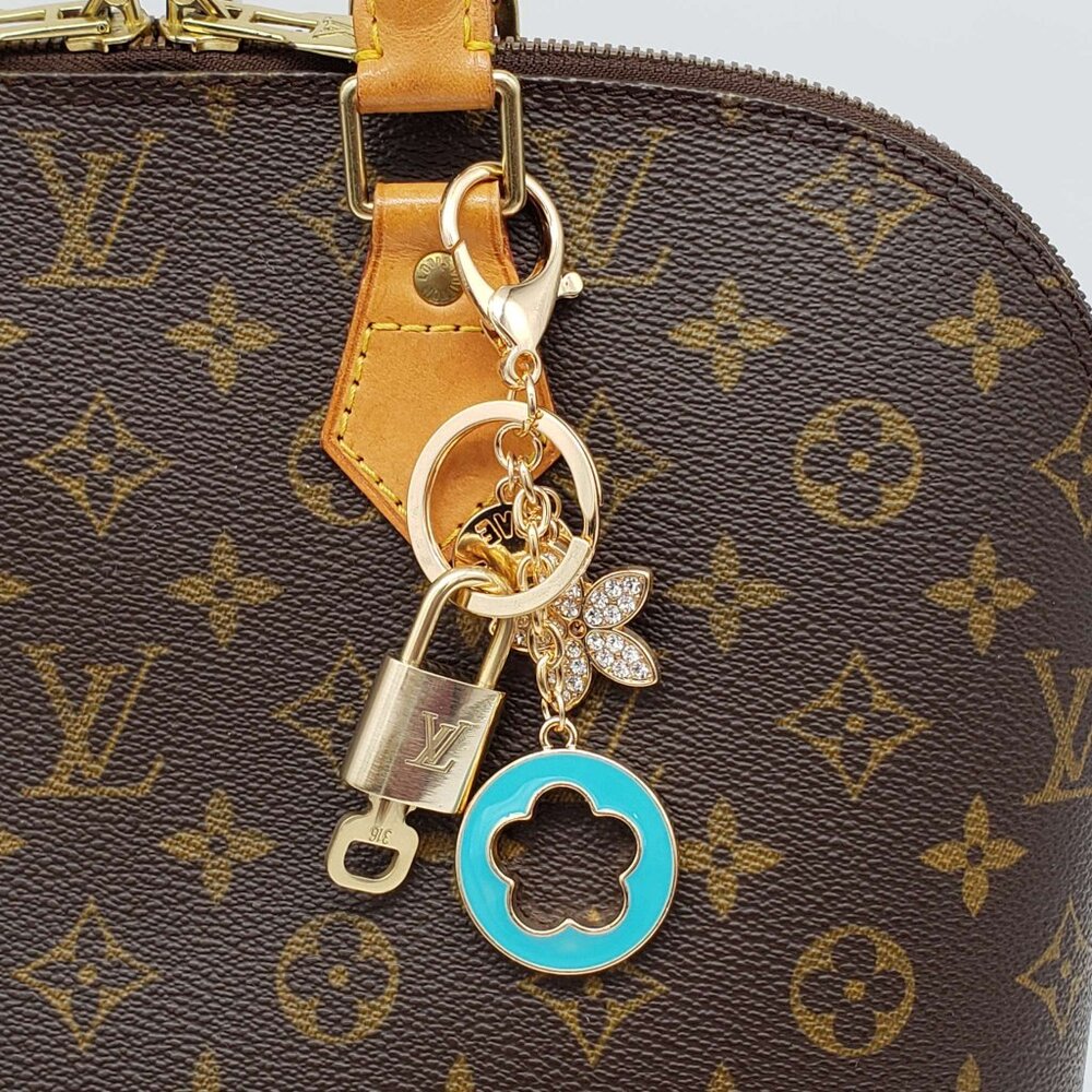 Louis Vuitton Gold Lock 🔒 Authentic LV Key + Unbranded Flower Bag Charm